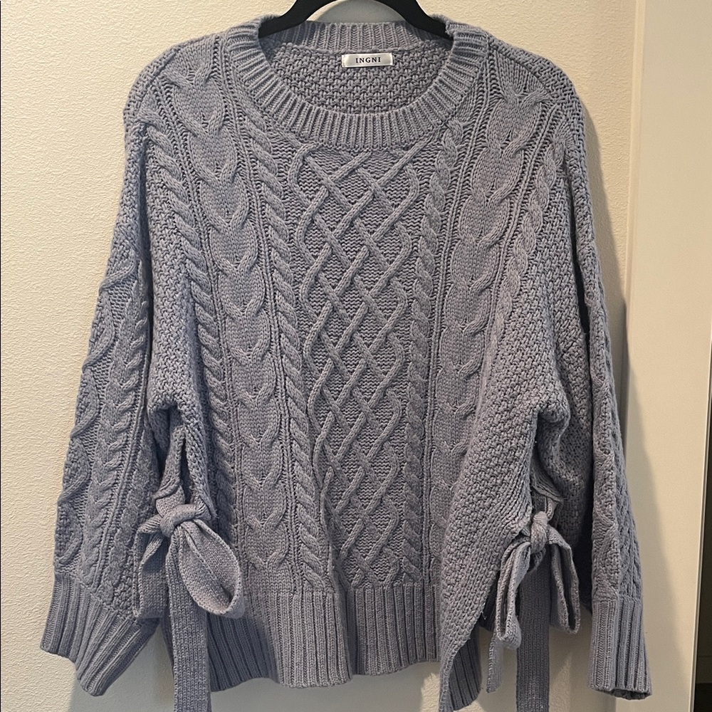 Ingni Women's Cable Knit Sweater - Soft Blue